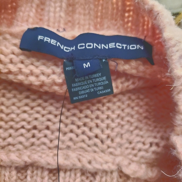 French Connection Oversized pink peach wool blend sweater M NWT - Picture 4 of 5